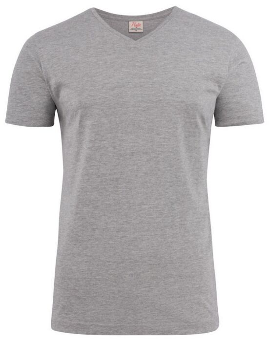 Printer Heavy V-Neck T-Shirt Heren Grijs Mêlée