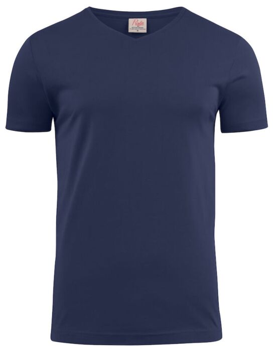 Printer Heavy V-Neck T-Shirt Heren Donker Marine