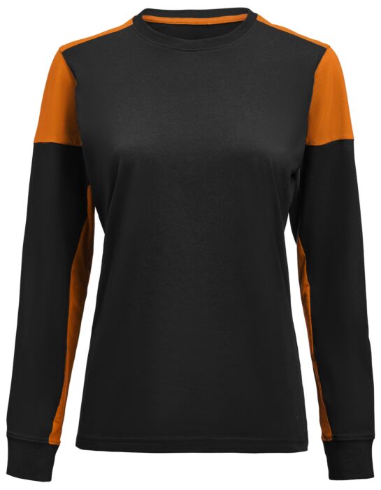 Printer Prime T-Shirt Long Sleeve T-Shirt Dames Zwart/Oranje