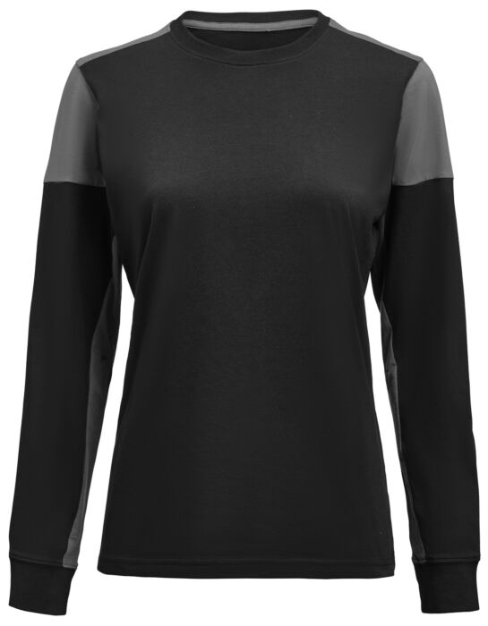 Printer Prime T-Shirt Long Sleeve T-Shirt Dames Zwart/Staalgrijs