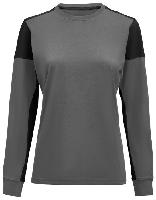 Printer Prime T-Shirt Long Sleeve T-Shirt Dames Staalgrijs/Zwart