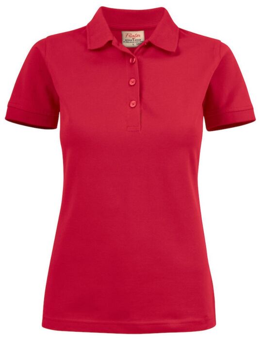 Printer Surf Stretch Polo Pique Dames Rood