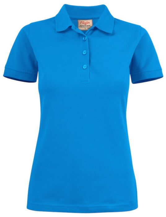 Printer Surf Stretch Polo Pique Dames Oceaan Blauw