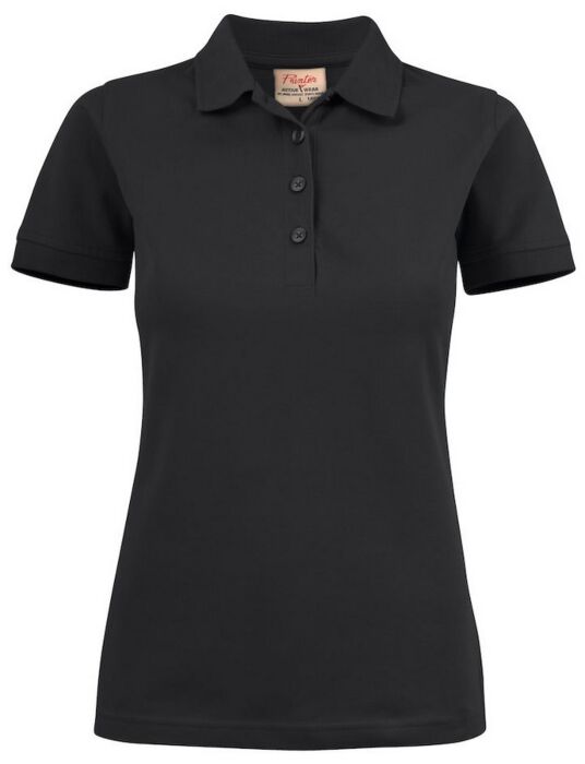 Printer Surf Stretch Polo Pique Dames Zwart
