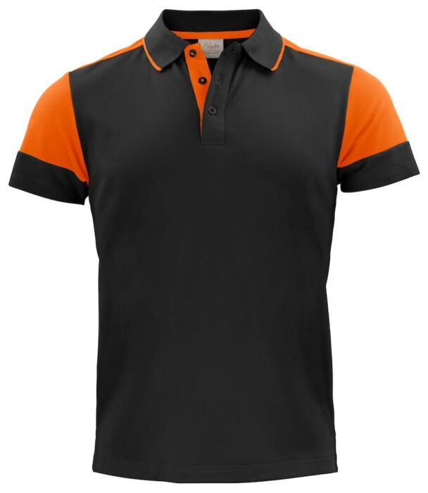 Printer Prime Polo Heren Zwart/Oranje