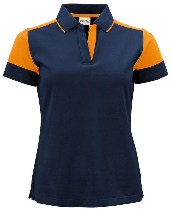 Printer Prime Polo Dames Marine/Neonoranje