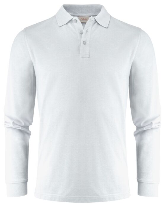 Printer Surf Pro L/S Polo Pique Heren Wit