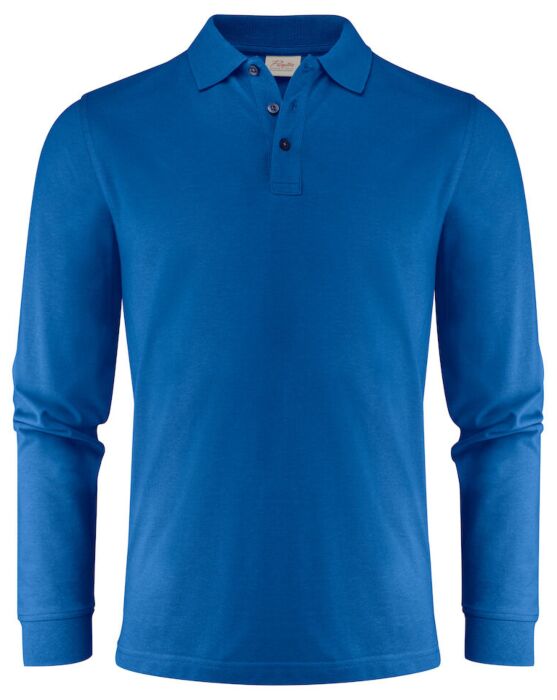 Printer Surf Pro L/S Polo Pique Heren Oceaan Blauw