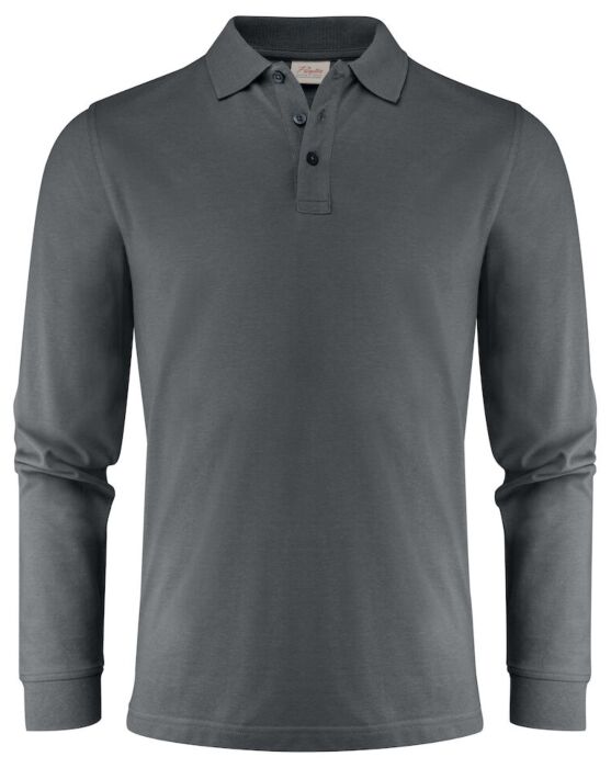 Printer Surf Pro L/S Polo Pique Heren Staalgrijs