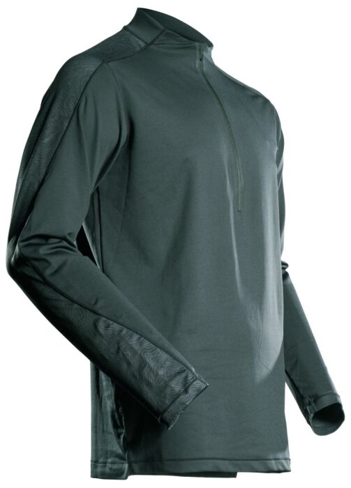 Mascot 22681-618 T-shirt, lange mouwen korte rits Bosgroen