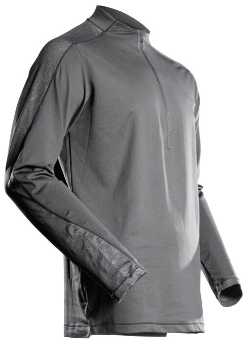 Mascot 22681-618 T-shirt, lange mouwen korte rits Steengrijs