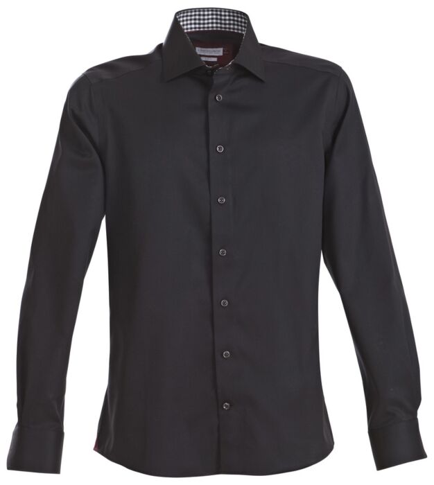 J.Harvest & Frost Rb20 Twill Hemd Regular Fit Heren Zwart/Rood