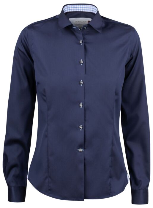 J.Harvest & Frost Rb20 Twill Hemd Dames Marine/Lichtblauw