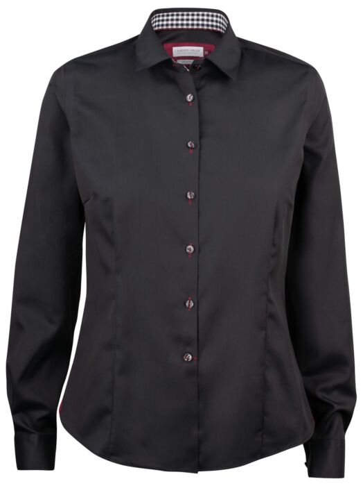 J.Harvest & Frost Rb20 Twill Hemd Dames Zwart/Rood