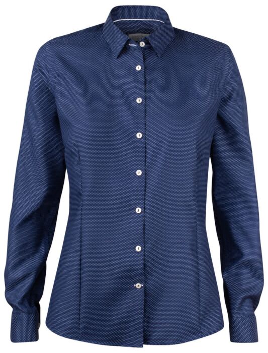 J.Harvest & Frost Pb49 Jacquard Hemd Dames Marine/Witte Stip