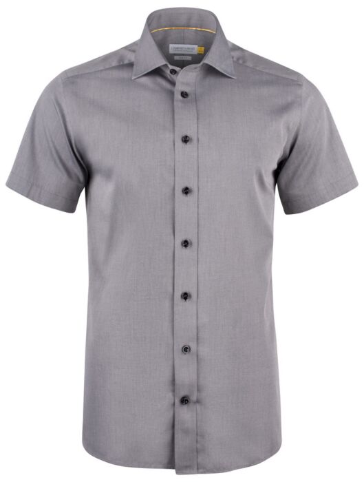 J.Harvest & Frost Yb50 Twill S/S Hemd Slim Fit Heren Grijs