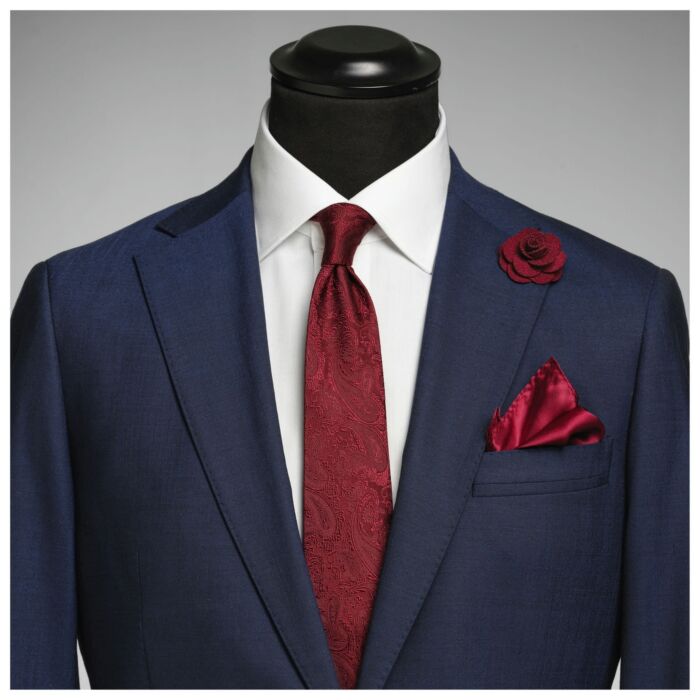 J.Harvest & Frost Solid Paisley Tie With Giftbox Heren, Accessoires Rood maat ONE