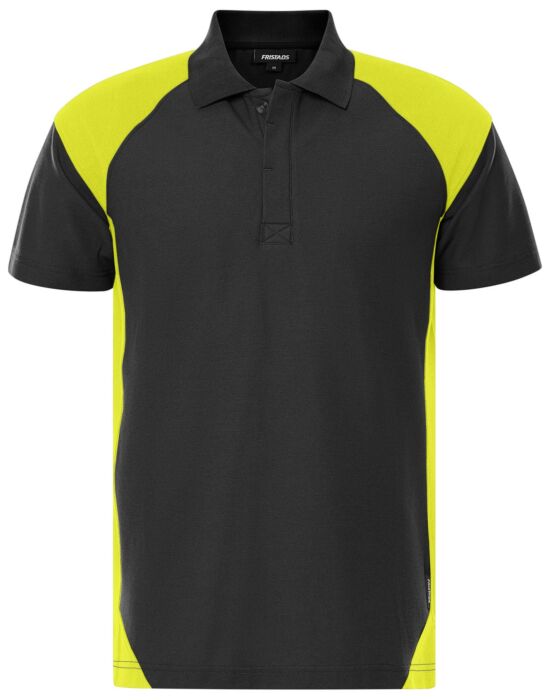 Fristads Heavy poloshirt 7047 GPM Zwart/Hi-Vis Geel