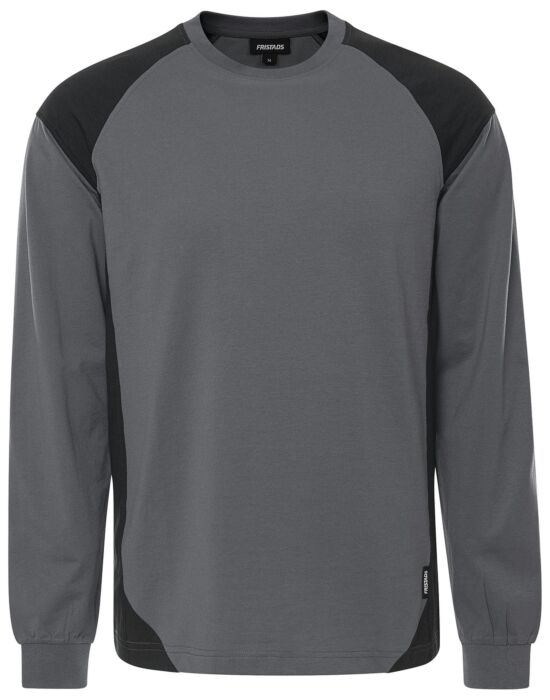 Fristads Heavy T-shirt lange mouw 7071 GTM Grijs/Zwart