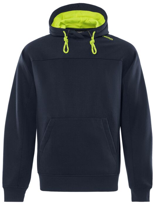 Fristads Hooded sweater 7551 GSM Donker Marineblauw/Hi-Vis Geel