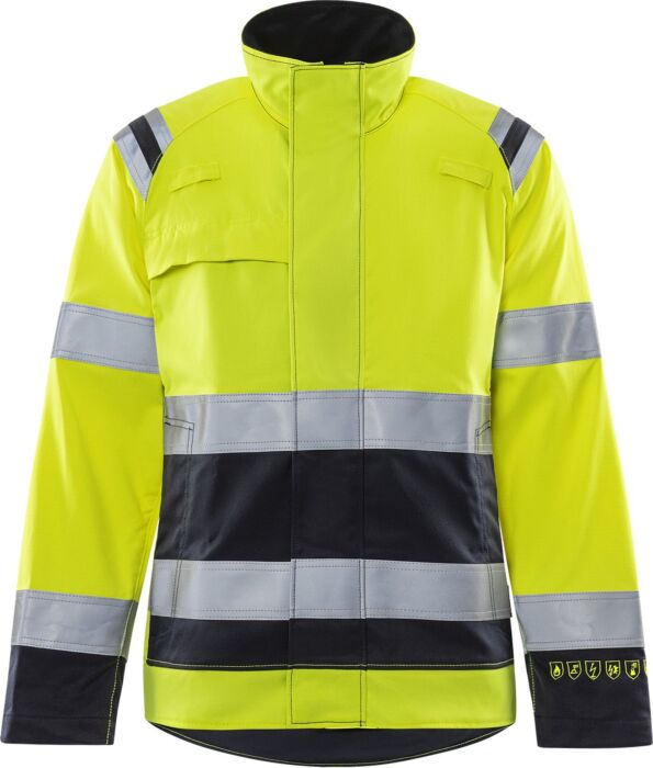 Fristads Flamestat high vis stretchjack dames klasse 3 4161 ATHF Hi-Vis Geel/Marineblauw