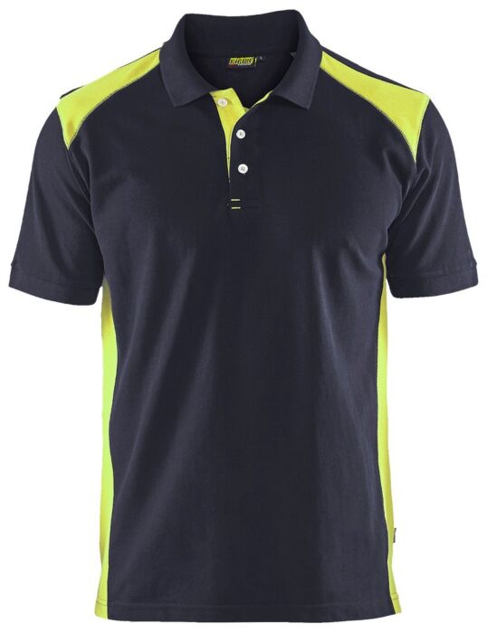 Blåkläder 3324-1050 Piqué Polo Donker marineblauw/High Vis Geel