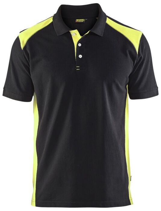 Blåkläder 3324-1050 Piqué Polo Zwart/High Vis Geel