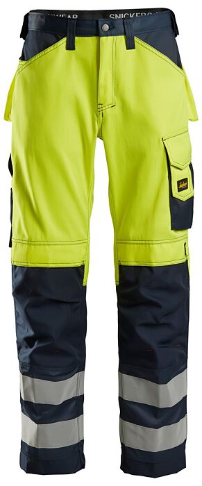 Snickers 3333 High-Vis Werkbroek Klasse 2 High-Vis Geel/Marineblauw