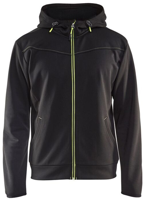 Blåkläder 3363-2526 Hooded sweatshirt met rits Zwart/High Vis Geel
