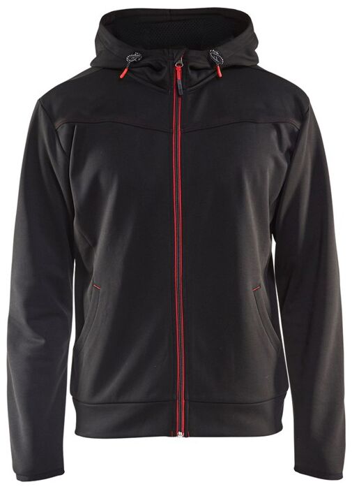 Blåkläder 3363-2526 Hooded sweatshirt met rits Zwart/Rood