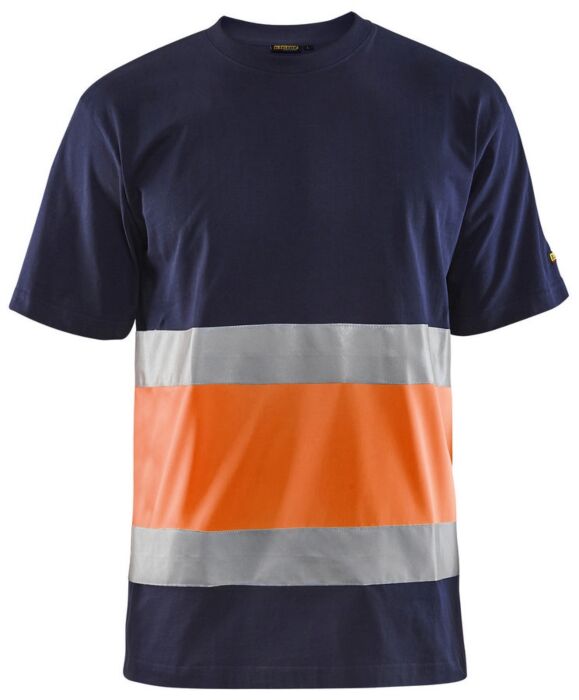 Blåkläder 3387-1030 T-shirt High Vis Marineblauw/Oranje