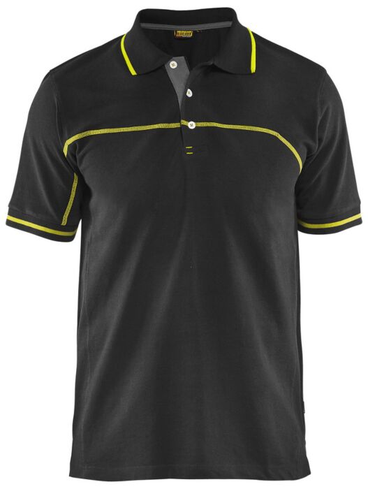 Blåkläder 3389-1050 Poloshirt Zwart/High Vis Geel