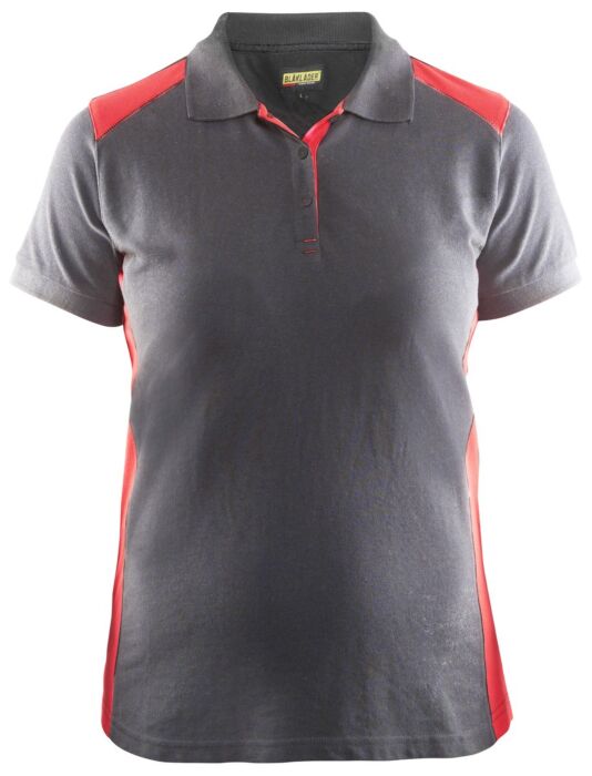 Blåkläder 3390-1050 Dames poloshirt Grijs/Rood