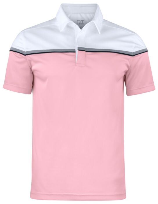 Cutter & Buck Seabeck Polo Heren Lichtroze/Wit