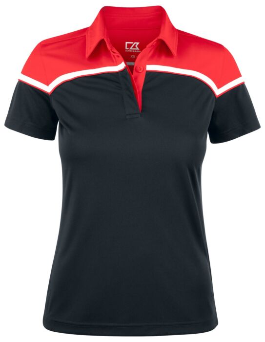 Cutter & Buck Seabeck Polo Dames Zwart/Rood