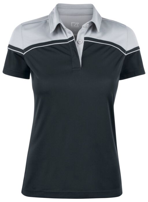 Cutter & Buck Seabeck Polo Dames Zwart/Lichtgrijs