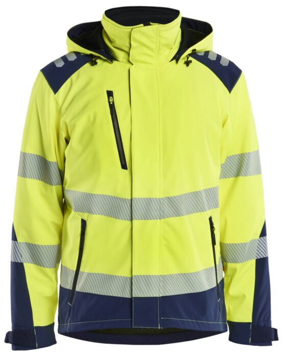 Blåkläder 4400-2513 Softshell Winterjas High Vis High Vis Geel/Marineblauw