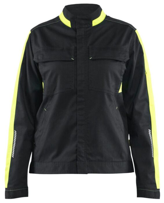 Blåkläder 4443-1832 Dames Industrie jack stretch Zwart/High Vis Geel
