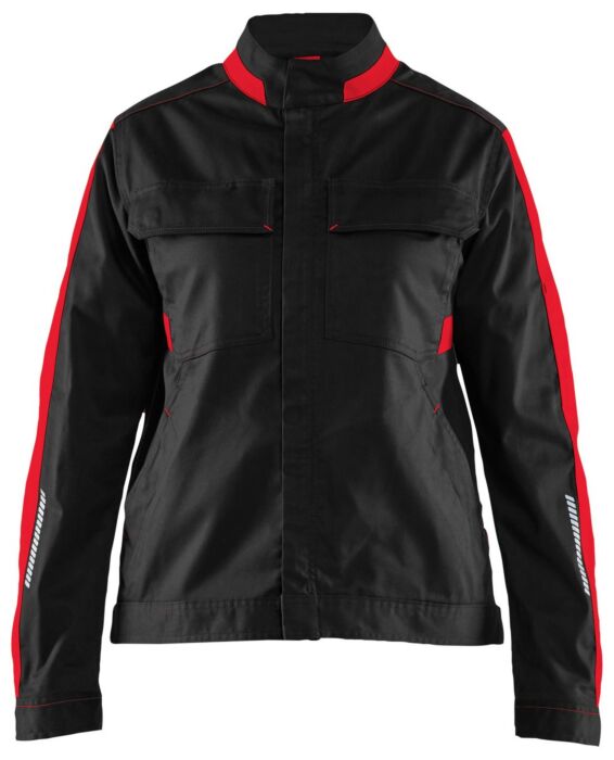Blåkläder 4443-1832 Dames Industrie jack stretch Zwart/Rood