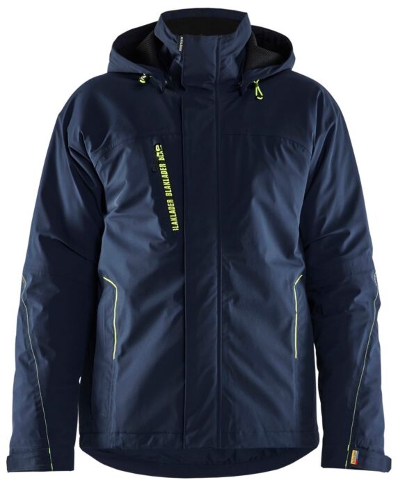 Blåkläder 4484-1917 Lichtgewicht winterjas 4-weg stretch Donker marineblauw/High Vis Geel