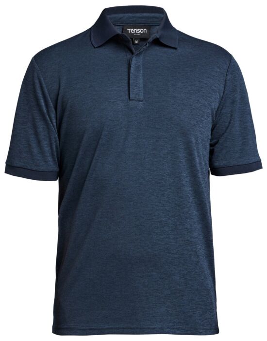 Tenson Txlite Melange Polo Men Heren Donker Marineblauw