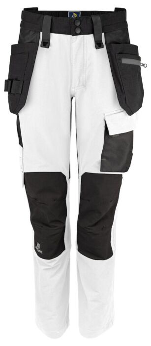Projob 5564 Dames Stretchbroek Met Kniezakken En Spijkerzakken Dames Wit