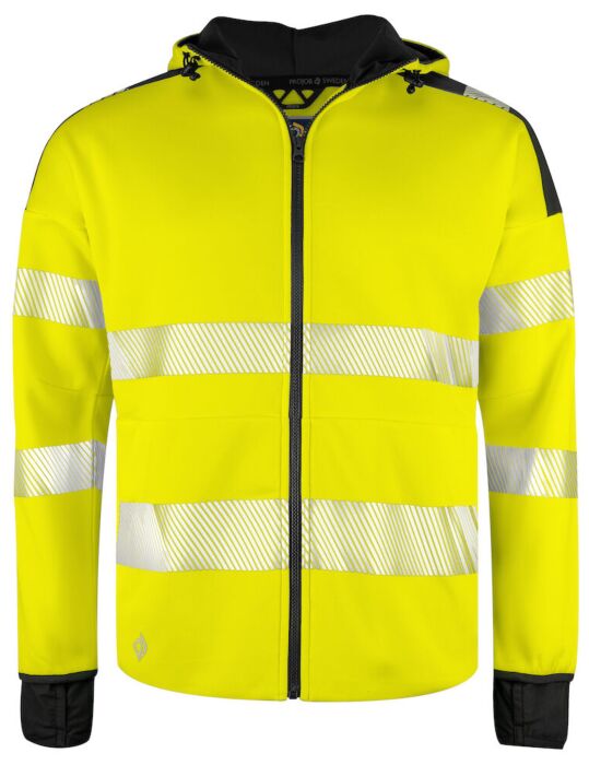Projob 6110 Signalisatiehoodie En Iso 20471 Klasse 3 Heren Geel/Zwart