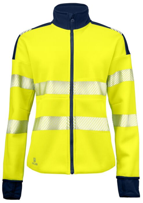 Projob 6111 Dames Signalisatiesweater En Iso 20471 Klasse 3/2 Dames Geel/Marine