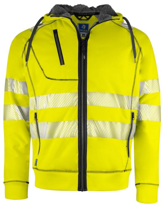 Projob 6130 Signalisatiehoodie Gevoerd En Iso 20471 Klasse 3/2 Heren Geel/Zwart