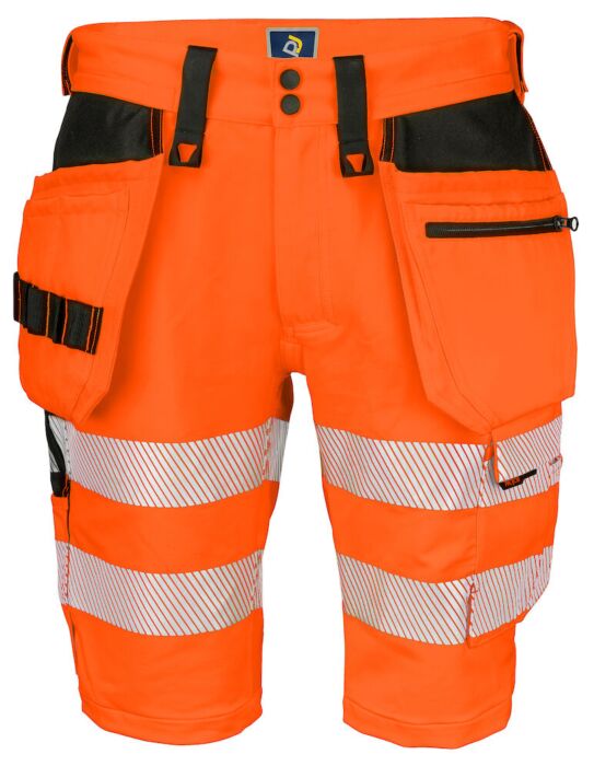 Projob 6575 Signalisatie Stretchshort Met Spijkerzakken En Iso 20471 Klasse 2/1 Heren Oranje/Zwart