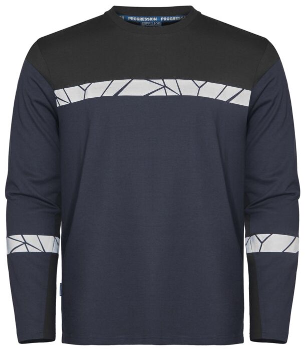 Projob 7002 T-Shirt Lange Mouwen Heren Marine/Zwart