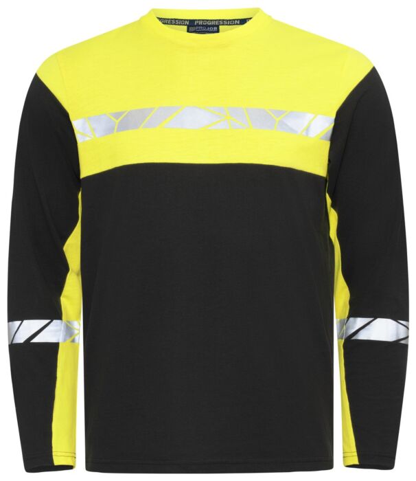 Projob 7002 T-Shirt Lange Mouwen Heren Zwart/Geel