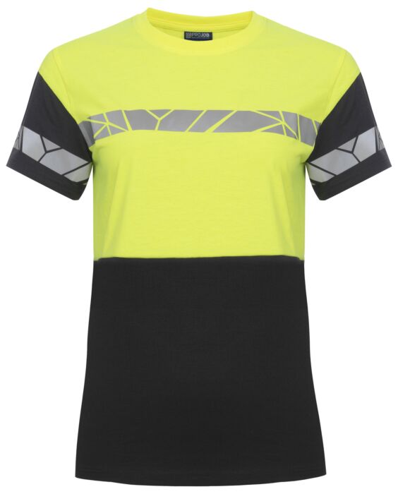 Projob 7005 T-Shirt Dames Zwart/Geel