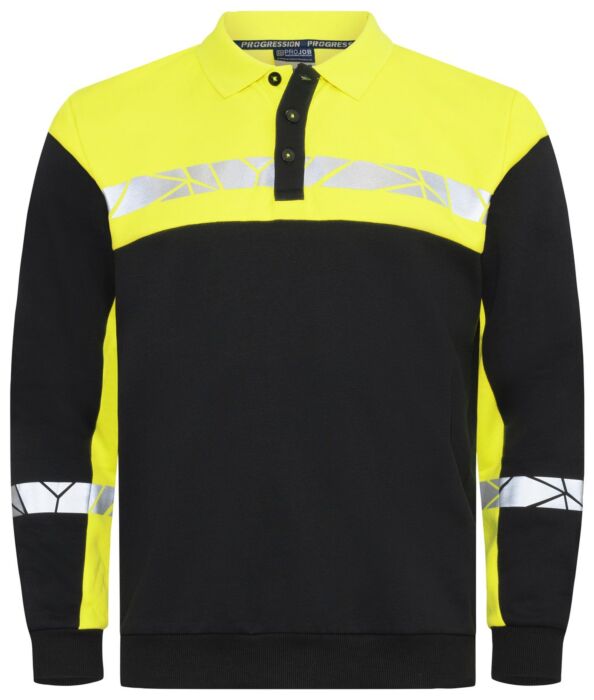 Projob 7100 Polosweater Heren Zwart/Geel